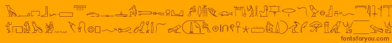 Шрифт PharaohglyphMedium – коричневые шрифты на оранжевом фоне