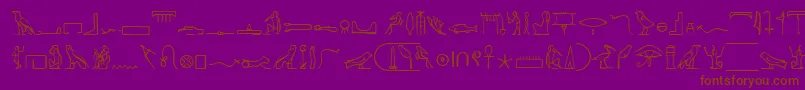 Шрифт PharaohglyphMedium – коричневые шрифты на фиолетовом фоне