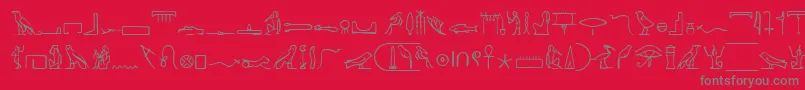 Saiba mais sobre a fonte PharaohglyphMedium Fonte PharaohglyphMedium – fontes cinzas em um fundo vermelho