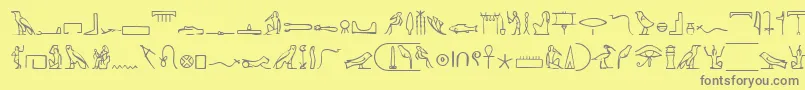 Fonte PharaohglyphMedium – fontes cinzas em um fundo amarelo
