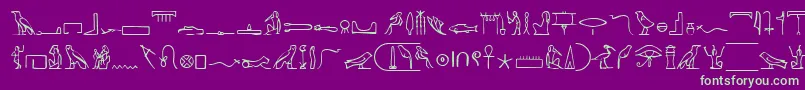 PharaohglyphMedium Font – Green Fonts on Purple Background