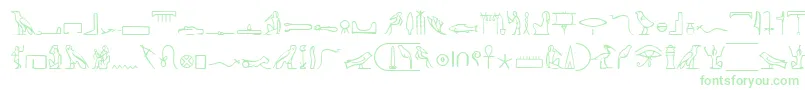 PharaohglyphMedium-Schriftart – Grüne Schriften auf weißem Hintergrund