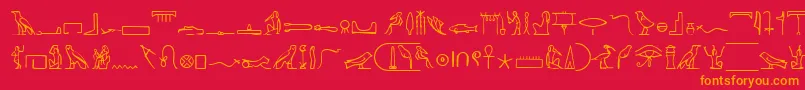 Police PharaohglyphMedium – polices orange sur fond rouge