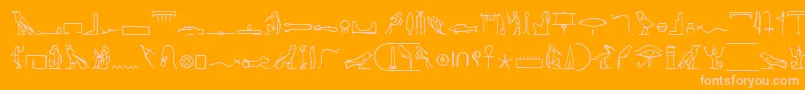 フォントPharaohglyphMedium – オレンジの背景にピンクのフォント