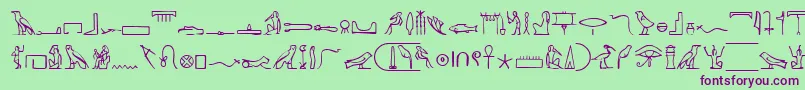 PharaohglyphMedium Font – Purple Fonts on Green Background