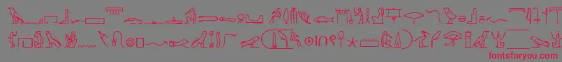 Police PharaohglyphMedium – polices rouges sur fond gris