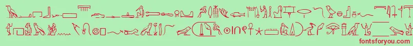 Więcej informacji o czcionce PharaohglyphMedium Czcionka PharaohglyphMedium – czerwone czcionki na zielonym tle