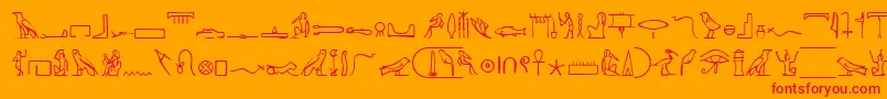 Czcionka PharaohglyphMedium – czerwone czcionki na pomarańczowym tle