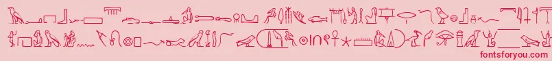 Police PharaohglyphMedium – polices rouges sur fond rose