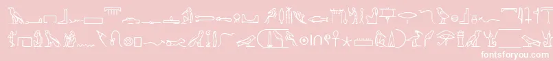 Więcej informacji o czcionce PharaohglyphMedium Czcionka PharaohglyphMedium – białe czcionki na różowym tle