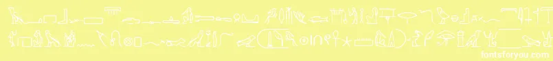 PharaohglyphMedium Font – White Fonts on Yellow Background