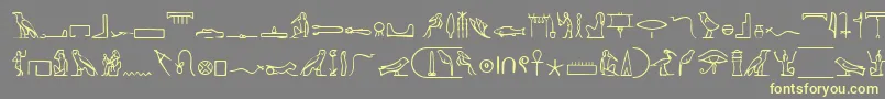 Fonte PharaohglyphMedium – fontes amarelas em um fundo cinza