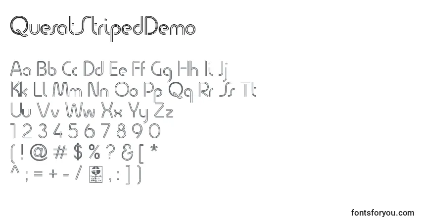 Schriftart QuesatStripedDemo – Alphabet, Zahlen, spezielle Symbole