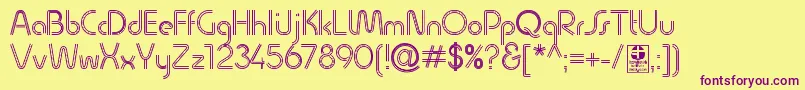 QuesatStripedDemo Font – Purple Fonts on Yellow Background