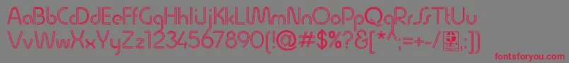 フォントQuesatStripedDemo – 赤い文字の灰色の背景