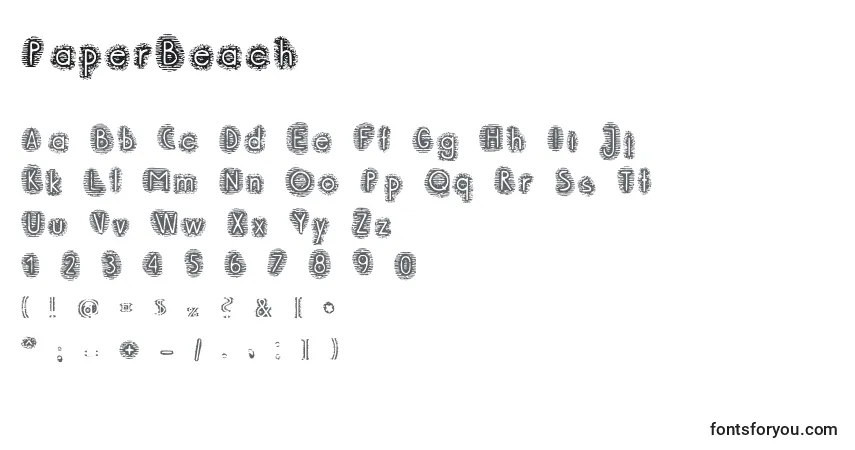 Schriftart PaperBeach – Alphabet, Zahlen, spezielle Symbole