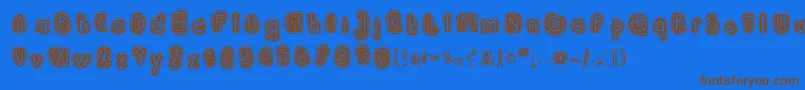 PaperBeach Font – Brown Fonts on Blue Background
