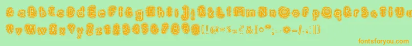 PaperBeach Font – Orange Fonts on Green Background
