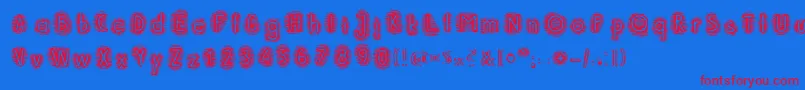 PaperBeach Font – Red Fonts on Blue Background