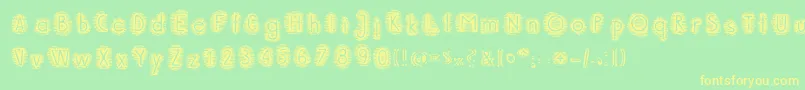 PaperBeach Font – Yellow Fonts on Green Background