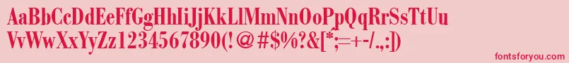 ModernbodonicondBold-Schriftart – Rote Schriften auf rosa Hintergrund