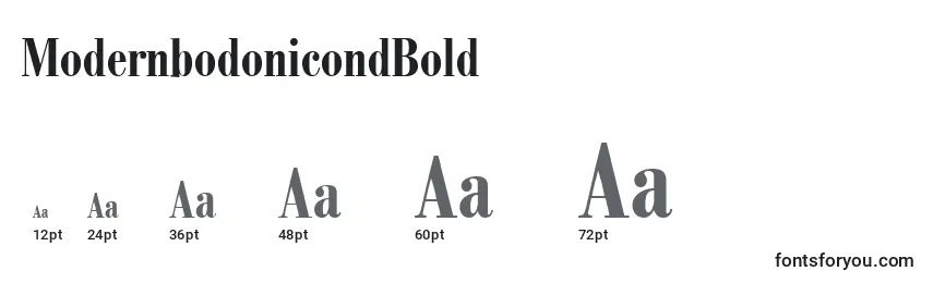 Размеры шрифта ModernbodonicondBold