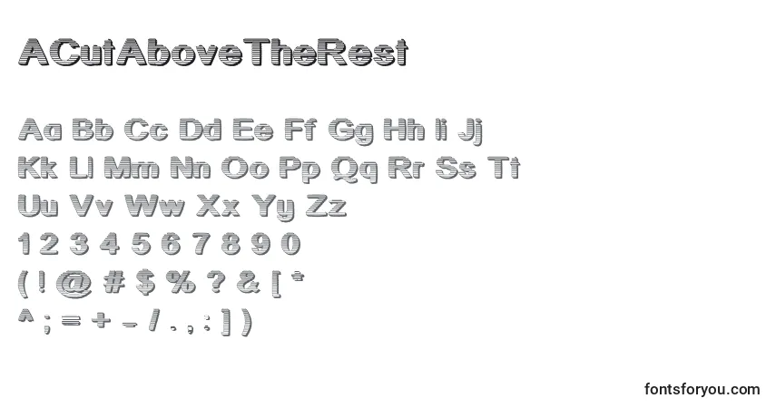 ACutAboveTheRest Font – alphabet, numbers, special characters