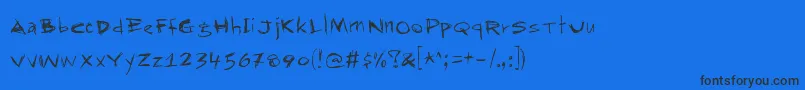 Rapjack ffy Font – Black Fonts on Blue Background