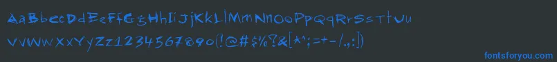 フォントRapjack ffy – 黒い背景に青い文字