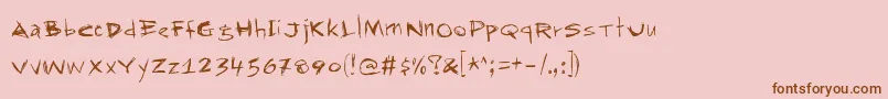 Więcej informacji o czcionce Rapjack ffy Czcionka Rapjack ffy – brązowe czcionki na różowym tle
