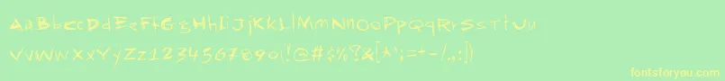 Rapjack ffy-fontti – keltaiset fontit vihreällä taustalla