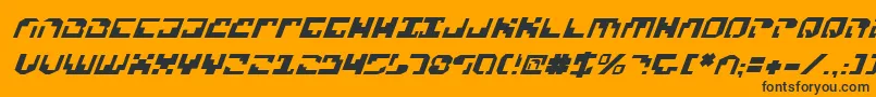 Xenov2i-Schriftart – Schwarze Schriften auf orangefarbenem Hintergrund