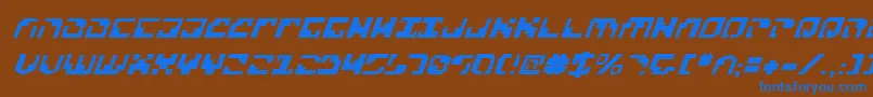 フォントXenov2i – 茶色の背景に青い文字