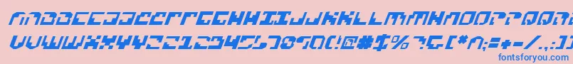 Xenov2i-Schriftart – Blaue Schriften auf rosa Hintergrund