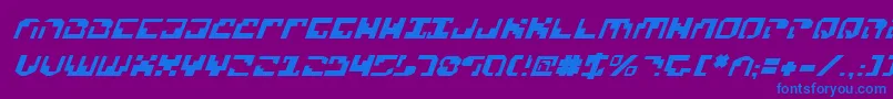 Xenov2i-Schriftart – Blaue Schriften auf violettem Hintergrund