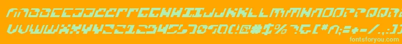 フォントXenov2i – オレンジの背景に緑のフォント