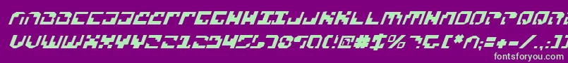 Xenov2i-Schriftart – Grüne Schriften auf violettem Hintergrund