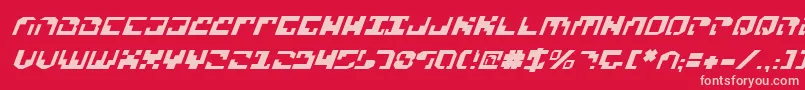 Xenov2i-fontti – vaaleanpunaiset fontit punaisella taustalla
