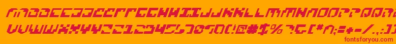 フォントXenov2i – オレンジの背景に赤い文字