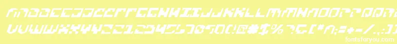 Xenov2i-Schriftart – Weiße Schriften auf gelbem Hintergrund