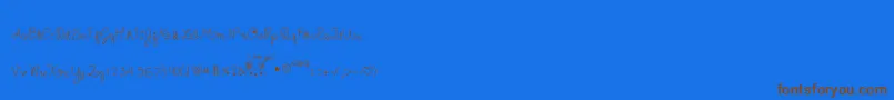 Charleesinluvv-Schriftart – Braune Schriften auf blauem Hintergrund