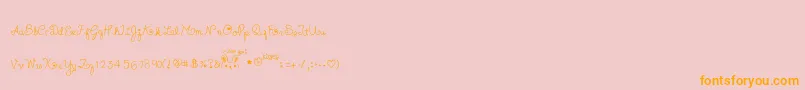 Charleesinluvv-Schriftart – Orangefarbene Schriften auf rosa Hintergrund