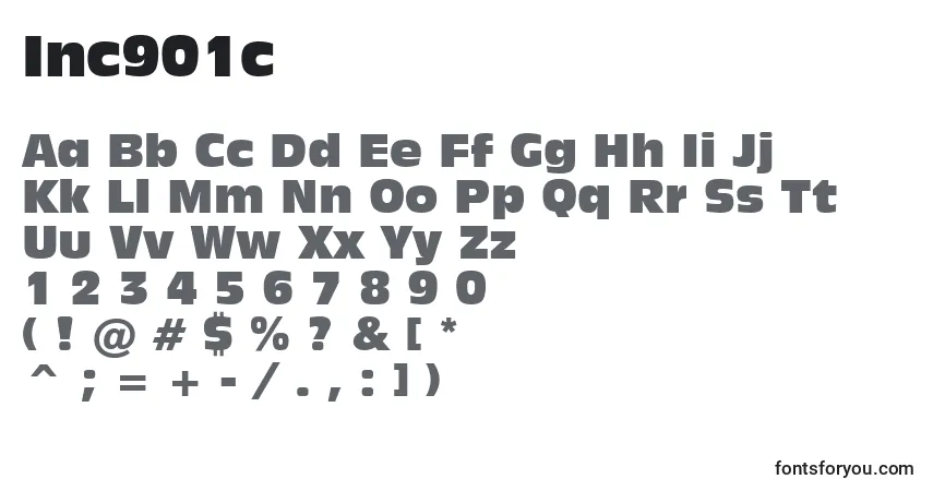 Schriftart Inc901c – Alphabet, Zahlen, spezielle Symbole