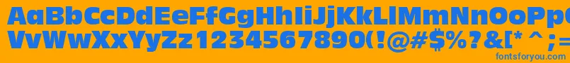 Inc901c Font – Blue Fonts on Orange Background