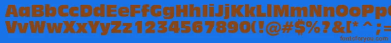 Inc901c Font – Brown Fonts on Blue Background