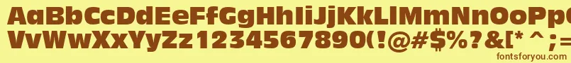 Inc901c Font – Brown Fonts on Yellow Background