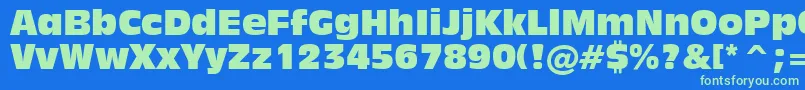 Inc901c Font – Green Fonts on Blue Background