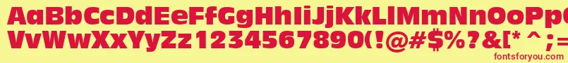 Inc901c Font – Red Fonts on Yellow Background