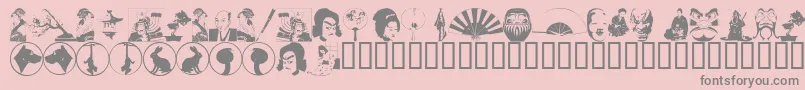 フォントAsiad – ピンクの背景に灰色の文字