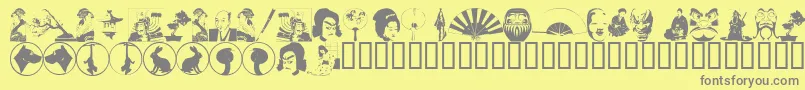 More about Asiad Font Asiad Font – Gray Fonts on Yellow Background